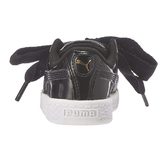Puma Girls Basket Heart Patent Shoes - Picture 4 of 7